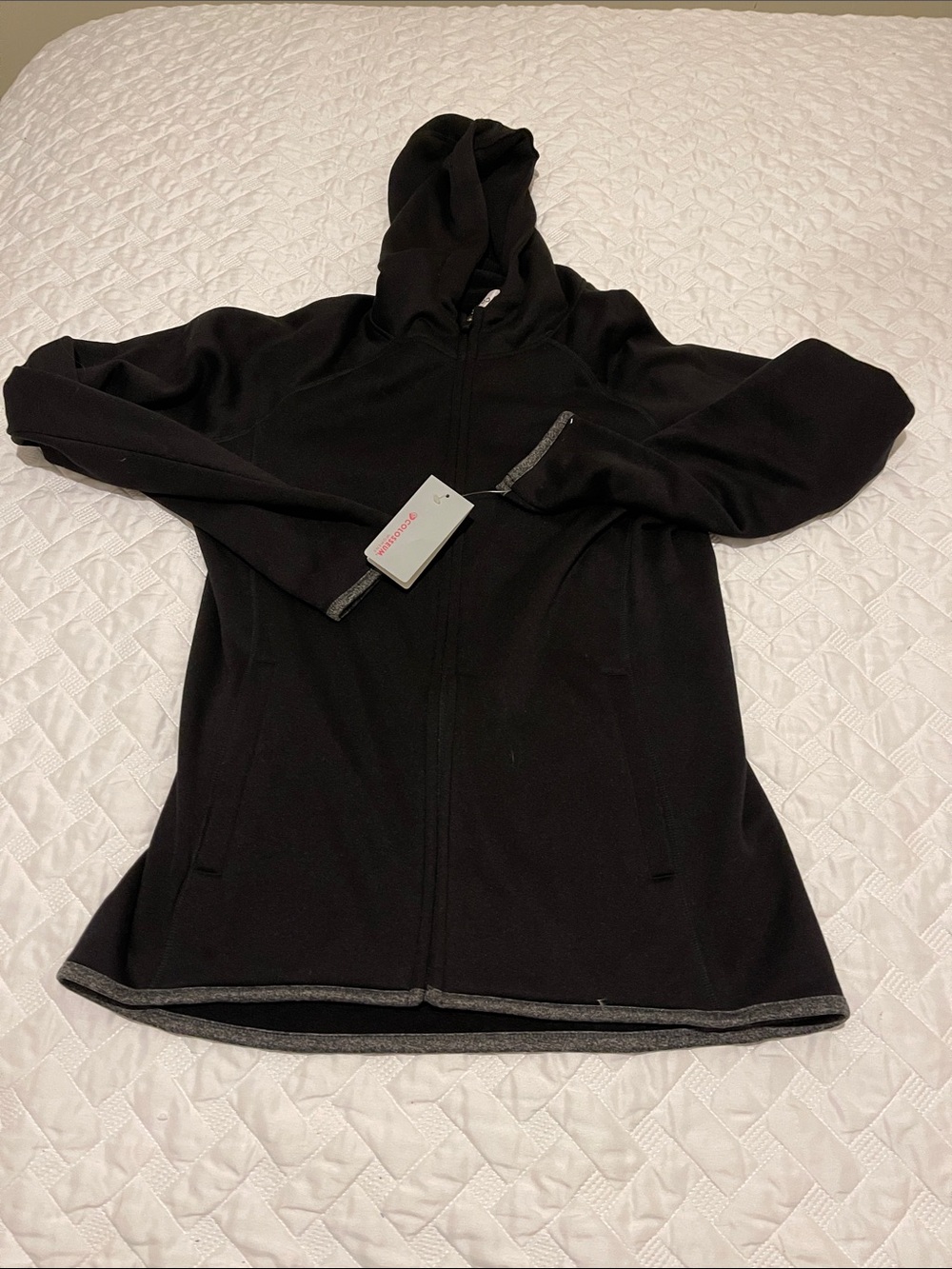 Colosseum Black Full-Zip Hooded Sweatshirt with Contrast Trim